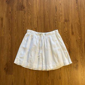 J.Crew White 100% Linen Drawstring Skirt 12